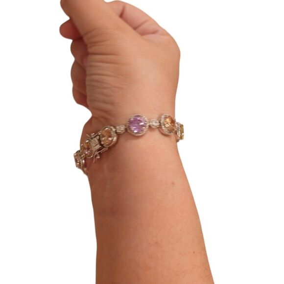 Sparkling Colorful Gemstone Bracelet - Picture 6 of 11